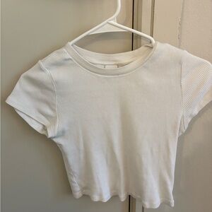 TNA White Ribbed Tee